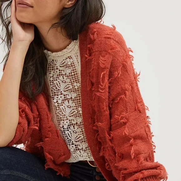 Maeve by Anthropologie Janis Fringed Checkered Cardigan - Picture 3 of 7